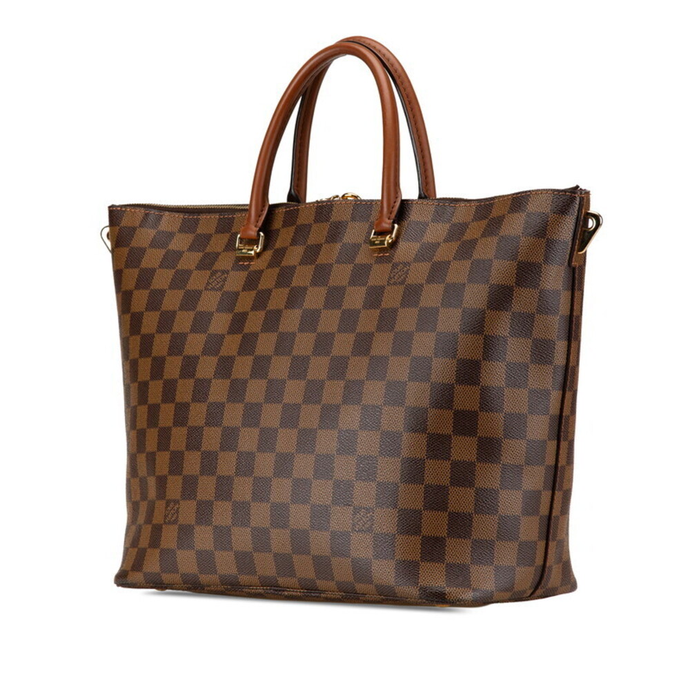 Louis Vuitton Damier Belmont Tote Shoulder Bag Ebene Brown Leather - Picture 2 of 9